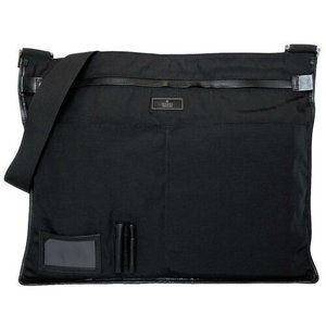 Gucci shoulder bag black plain nylon messenger logo crossbody